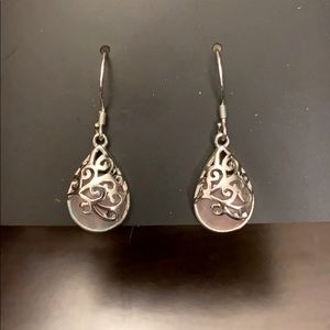 COPY - Light pink and silver dangly earrings